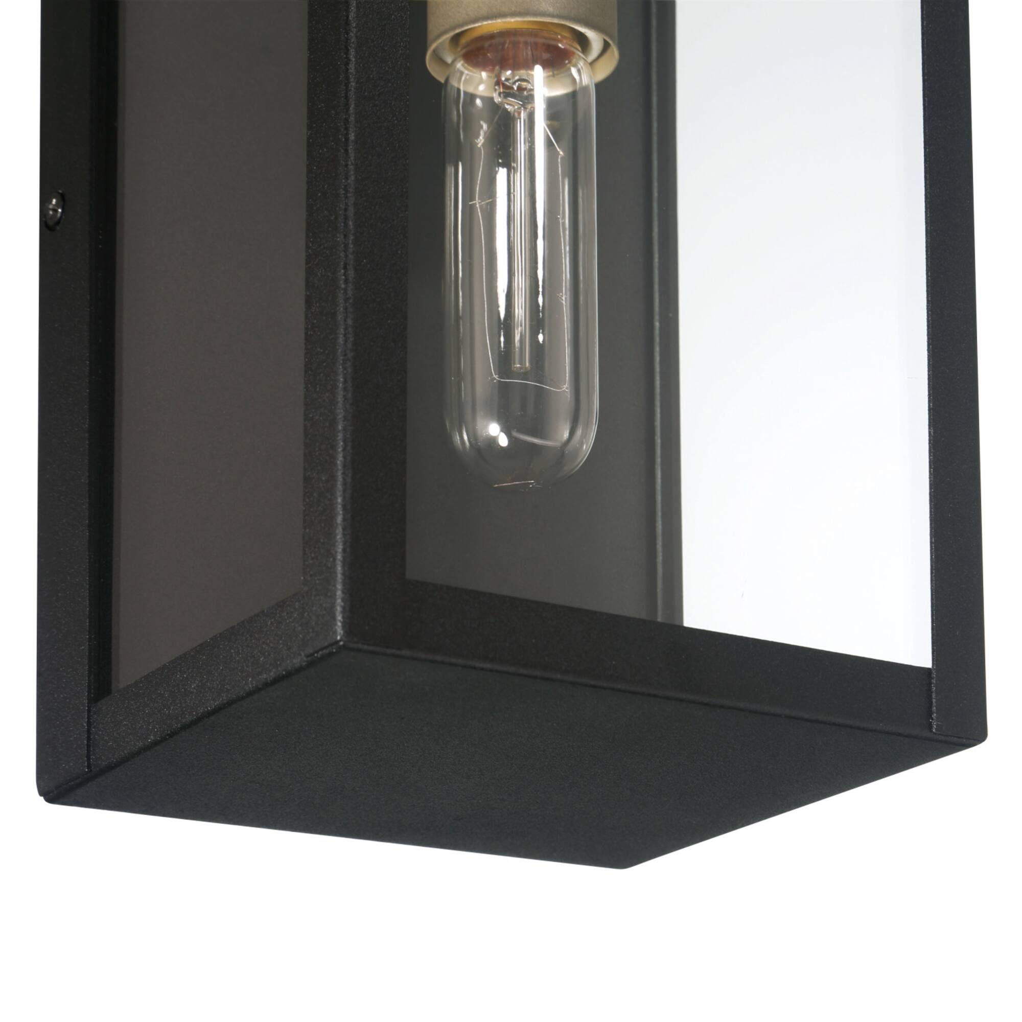 Hello Honey® Lloyd Matte Black Modern Minimalist Metal & Glass Wall Mounted Outdoor Light